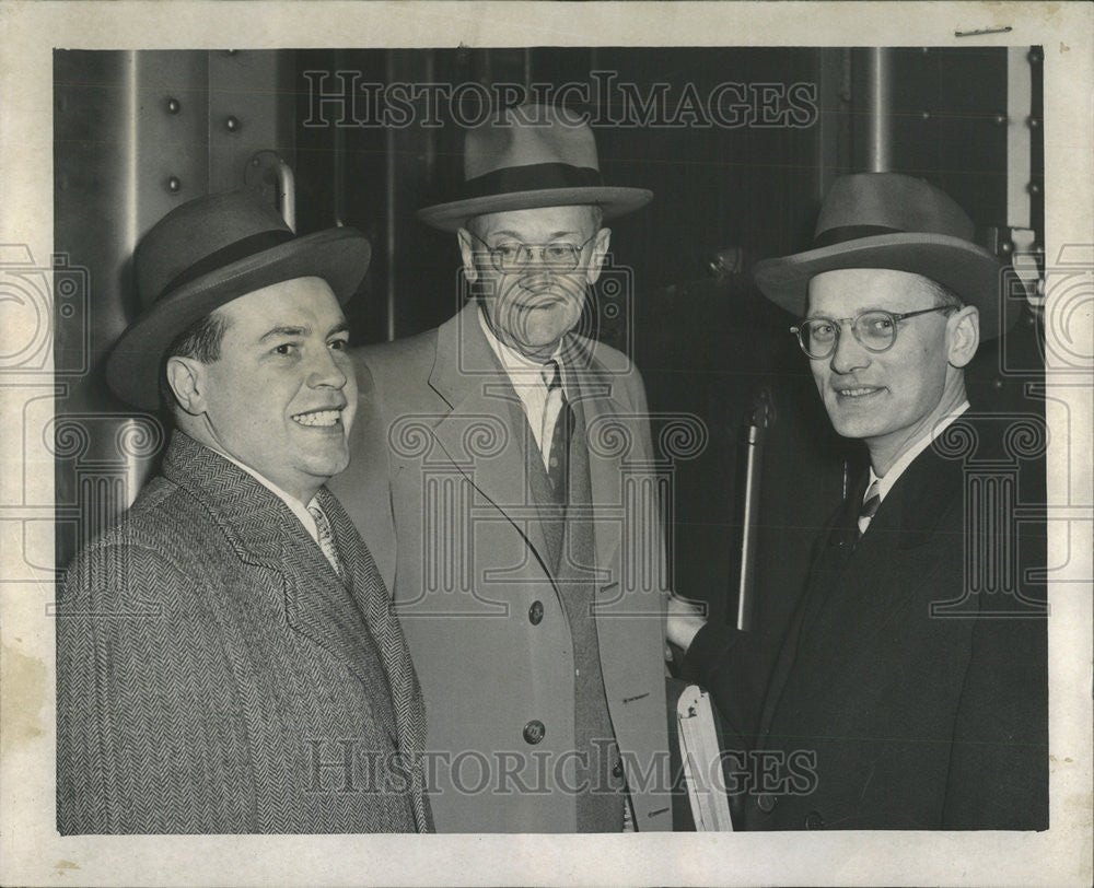 1953 Press Photo Ald Freeman Charles Rathbun Ald Bremer - Historic Images