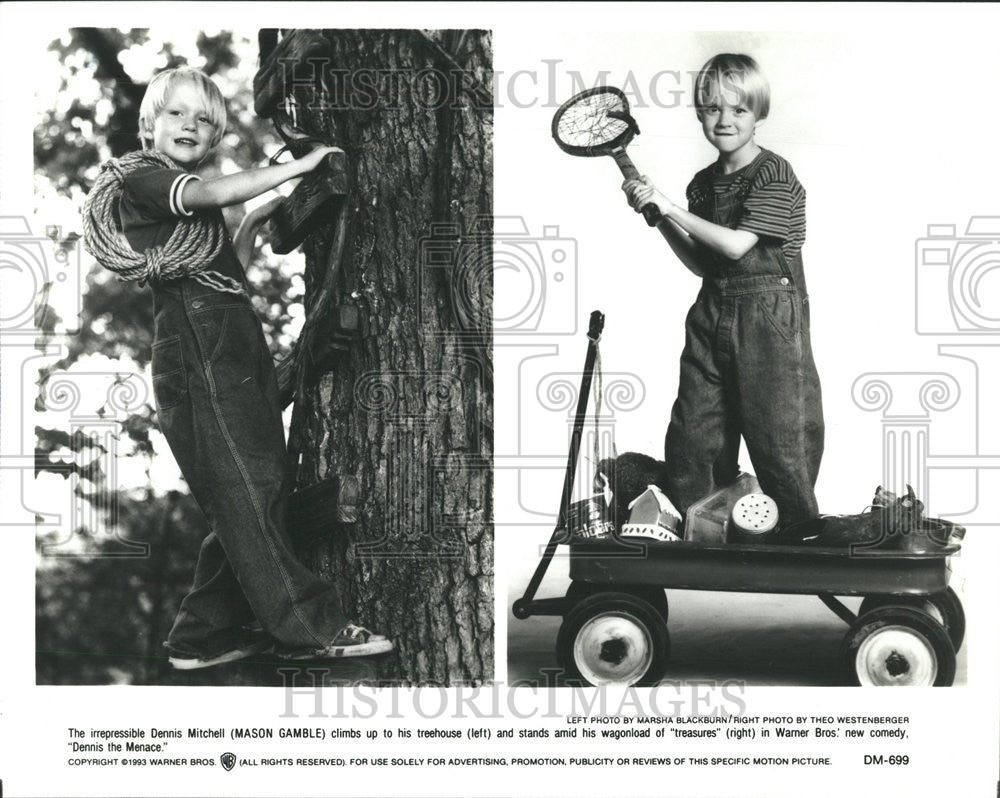 Press Photo Dennis Mitchell Mason Gamble Menace Waginload treasures treehouse - Historic Images