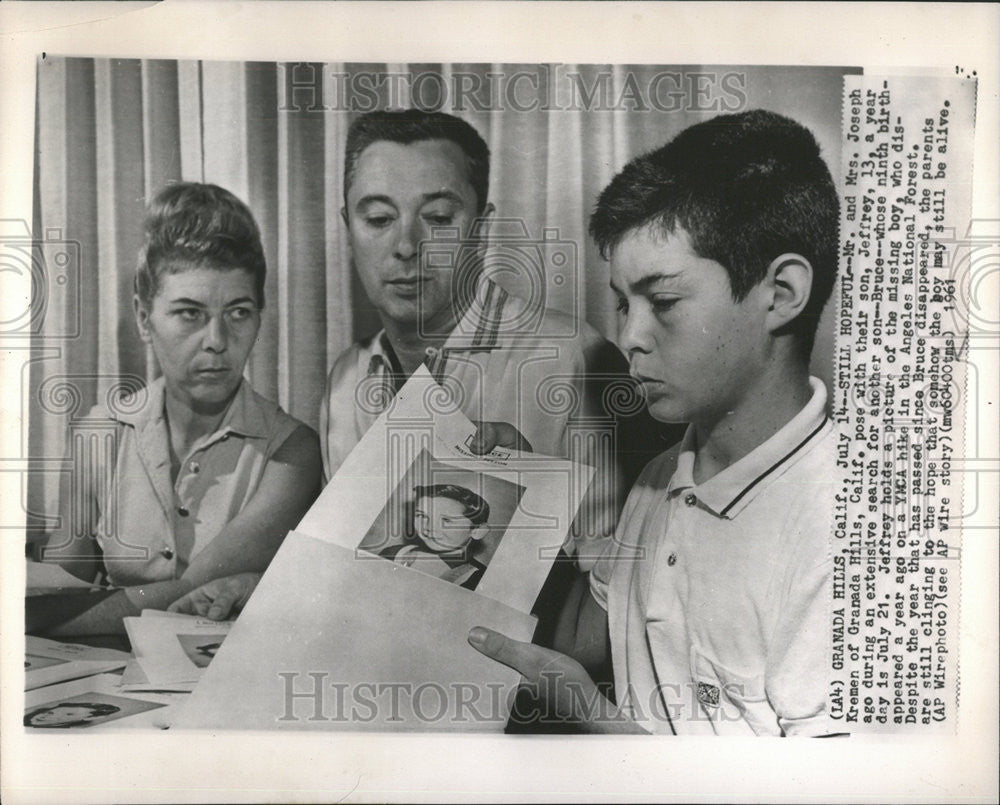 1961 Press Photo Joseph Kremen Granada Hills Jeffrey Bruce Son Angeles National - Historic Images