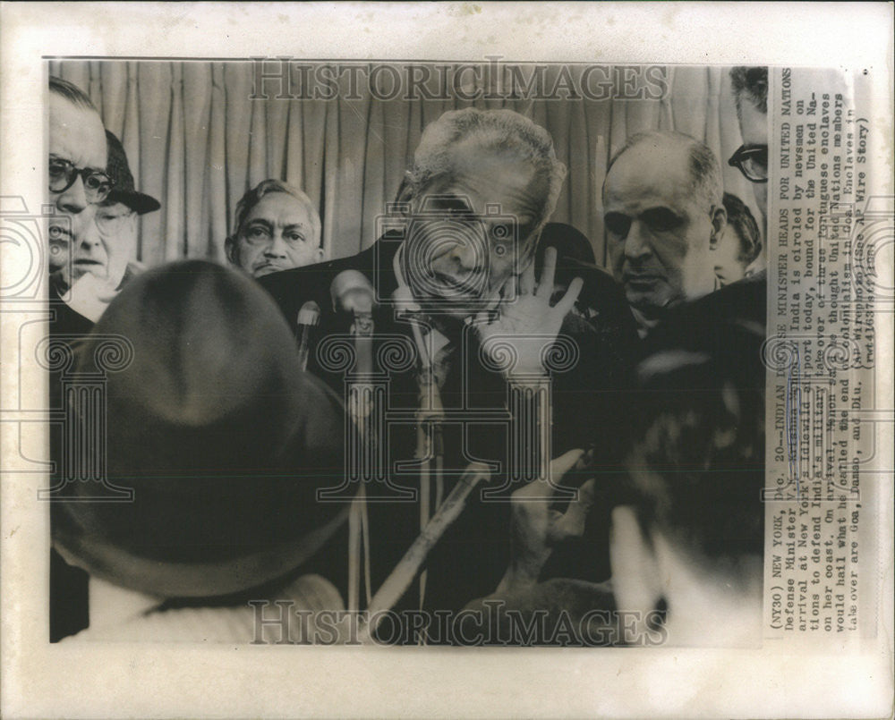 1961 Press Photo Defense Minister Krishna Manon New York Untied Nations India - Historic Images