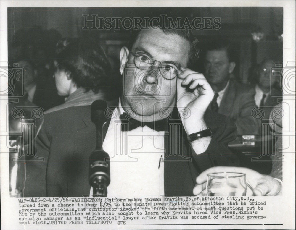 1956 Press Photo Uniform maker Herman Kravitz Atlantic City - Historic Images