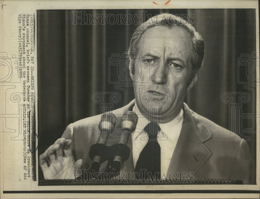 1982 Press Photo Leonard Garment White House Counsel - Historic Images