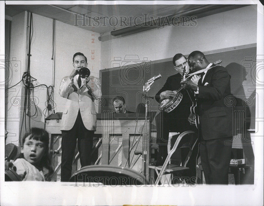 1966 Press Photo Clerical Quartet Friedman Trumpet Owen Piano Patterson Guitar - Historic Images