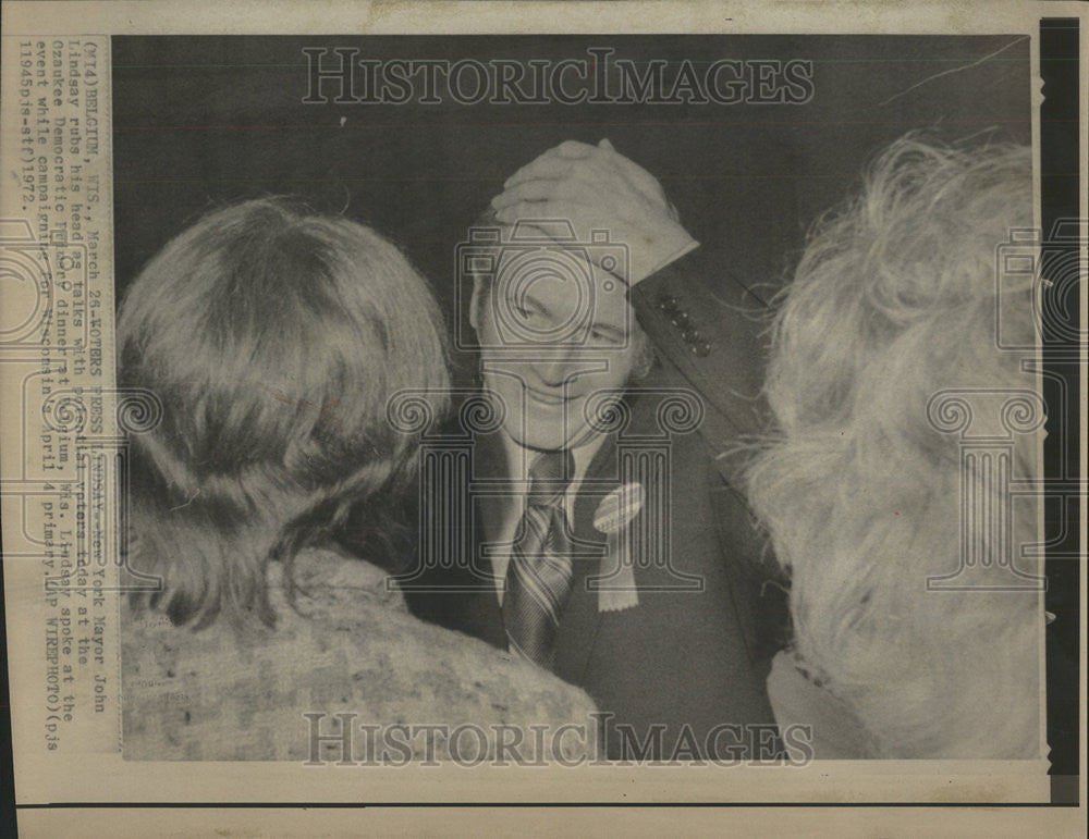 1972 Press Photo New York Mayor John Lindsay Dzaukee Democratic Primary Belgium - Historic Images