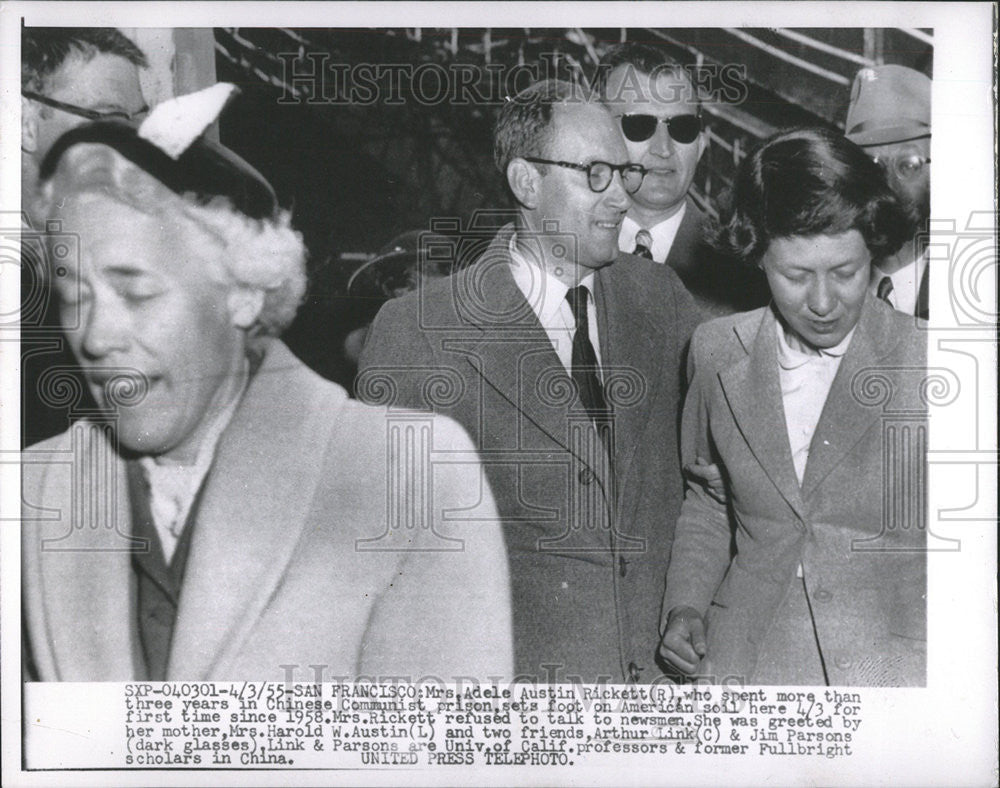 1955 Press Photo Mrs. Adele Austin Rickett Chinese Communist Prison - Historic Images