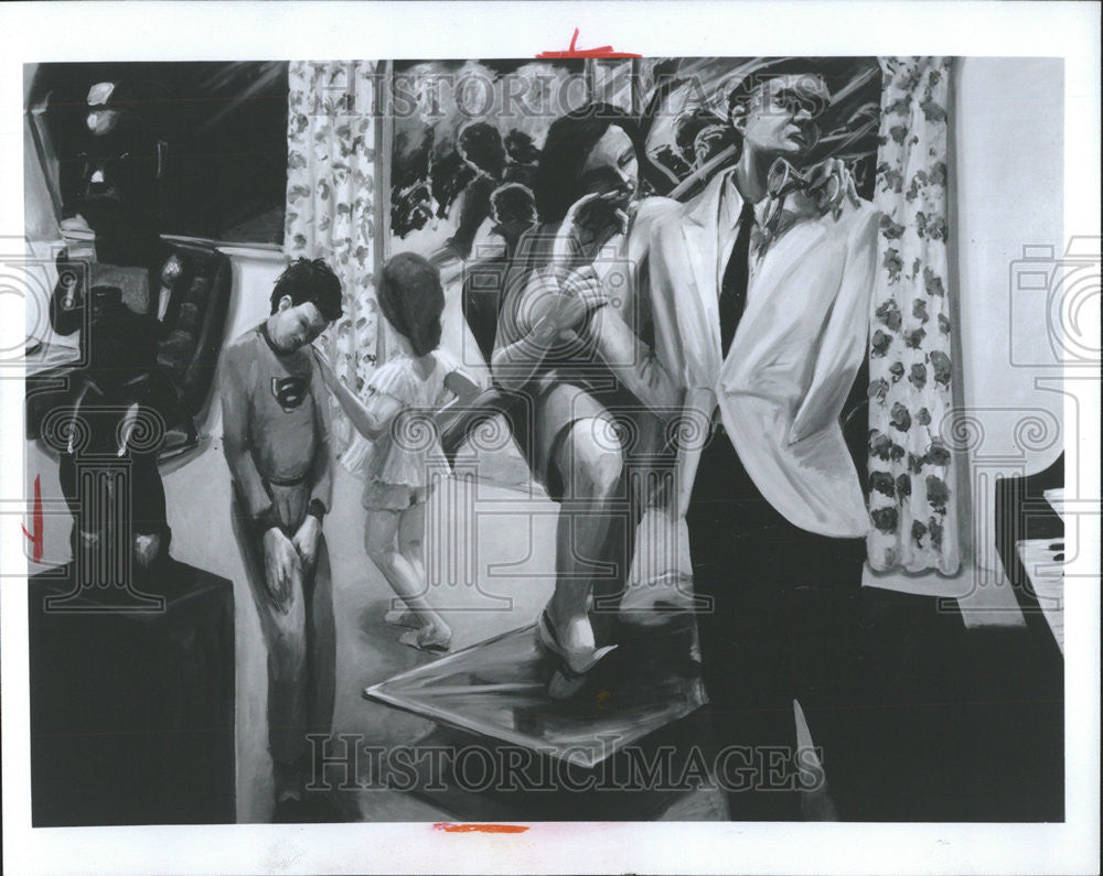 1985 Press Photo Artist Eric Fischl &quot;Time For Bed&quot; Museum Of Contemporary Art - Historic Images