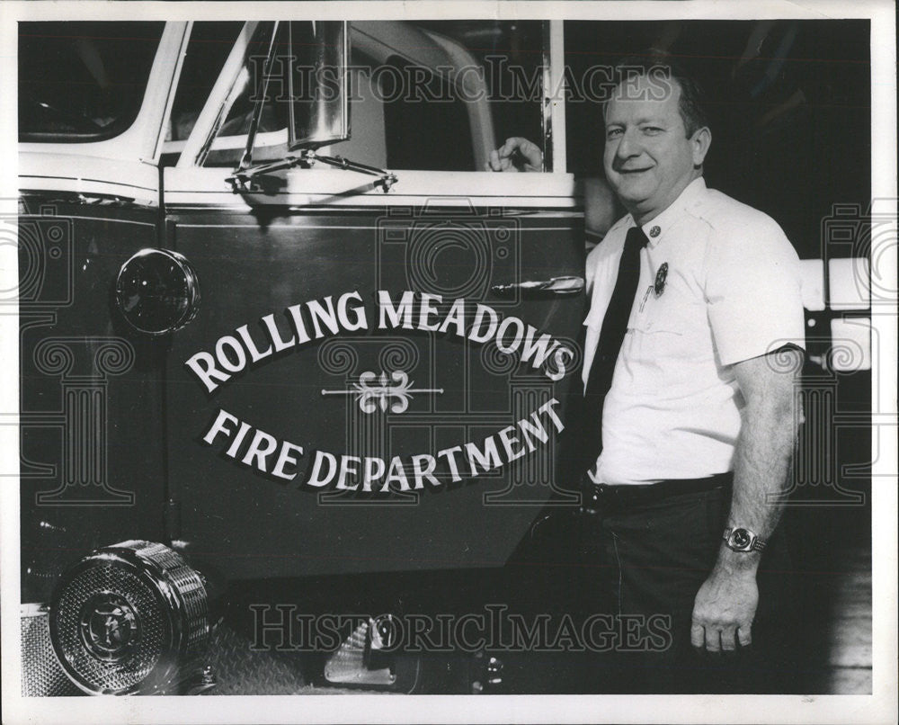 1973 Press Photo Thomas Fogarty Rolling Meadows Fire Chief - Historic Images