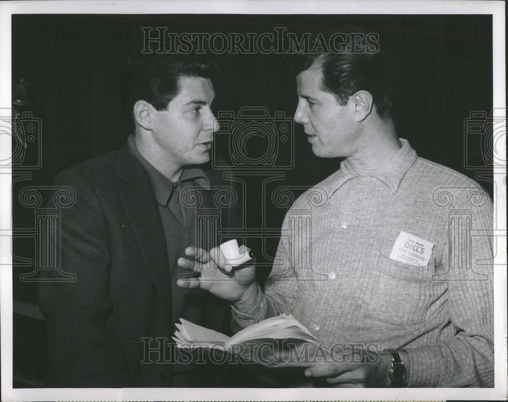 1957 Press Photo Edwin Jack Eddie Fisher Entertainer Singer And Fred Robbins - Historic Images