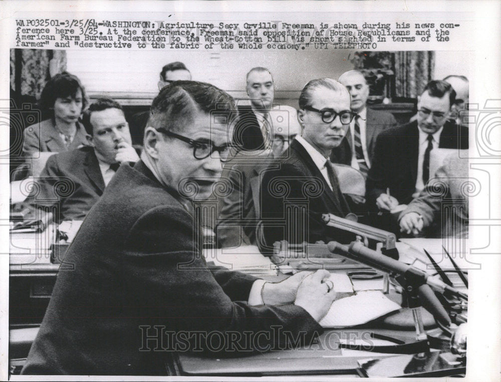 1964 Press Photo Orvill Freeman House Republicans Conference American Bureau - Historic Images