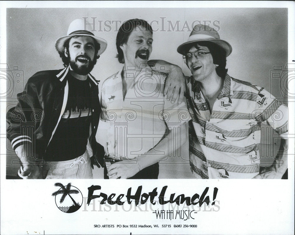 1985 Press Photo Wisconsin&#39;s Free Hot Lunch Trio Will Sing &quot;Wa-Ha Music&quot; - Historic Images