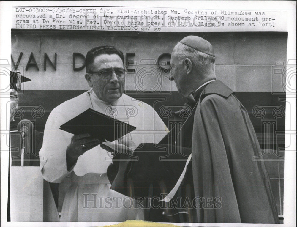 1965 Press Photo William Milwaukee Norbert College Dennis Burke Depere program - Historic Images