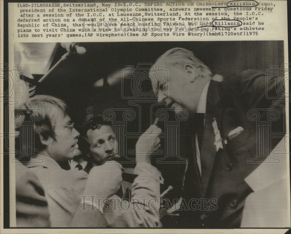 1975 Press Photo Lord Killanin president of the International Olympic Committee - Historic Images