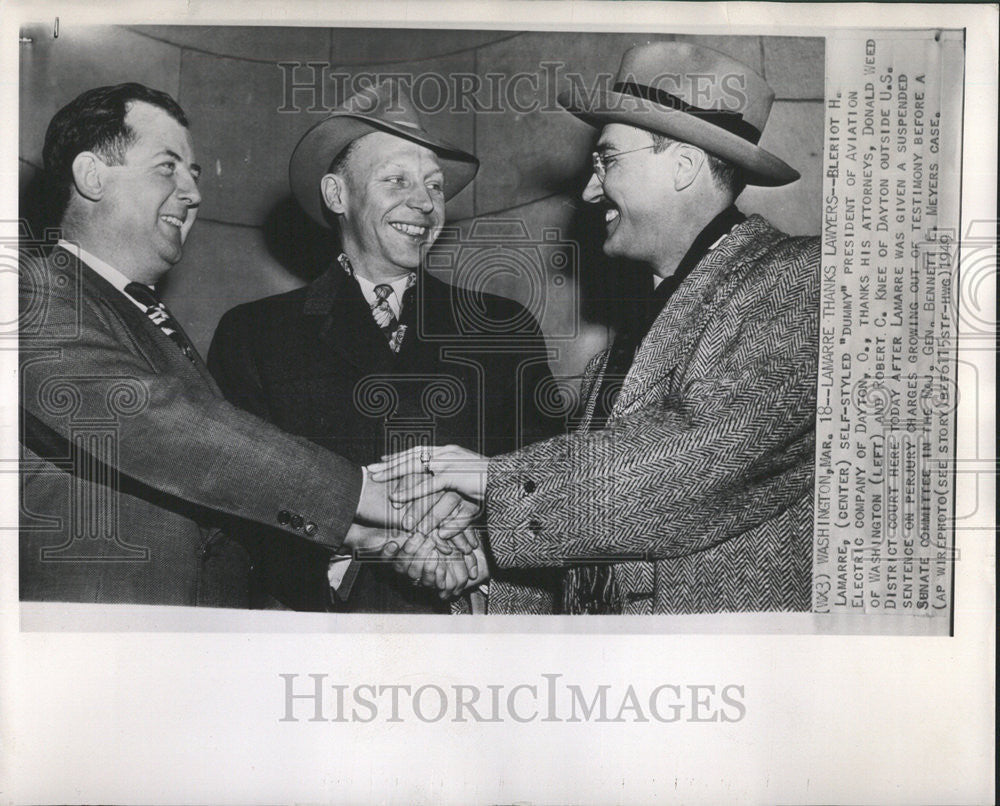 1949 Press Photo Bleriot H Lamarre Donald Weed Washington Robert Knee  Dayton - Historic Images