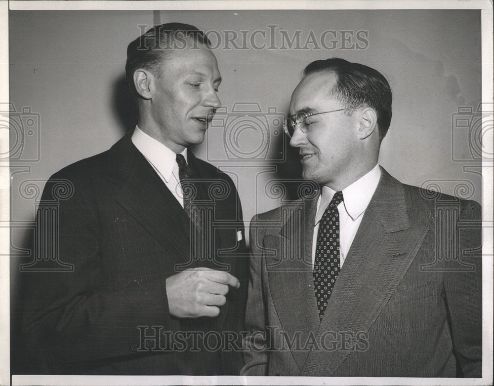 1947 Press Photo Lamarre Readnower Officials Of Aviation Electric Company - Historic Images