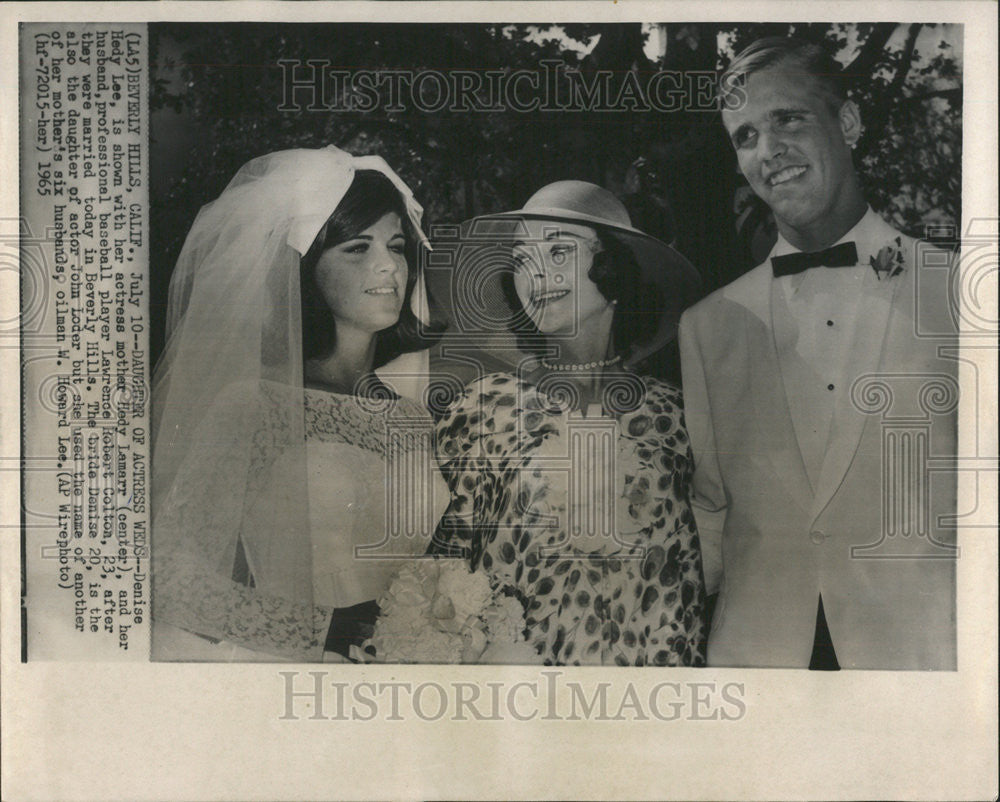 1965 Press Photo Denise Hedy Lee Hedy Lamarr Lawrence Robert - Historic Images