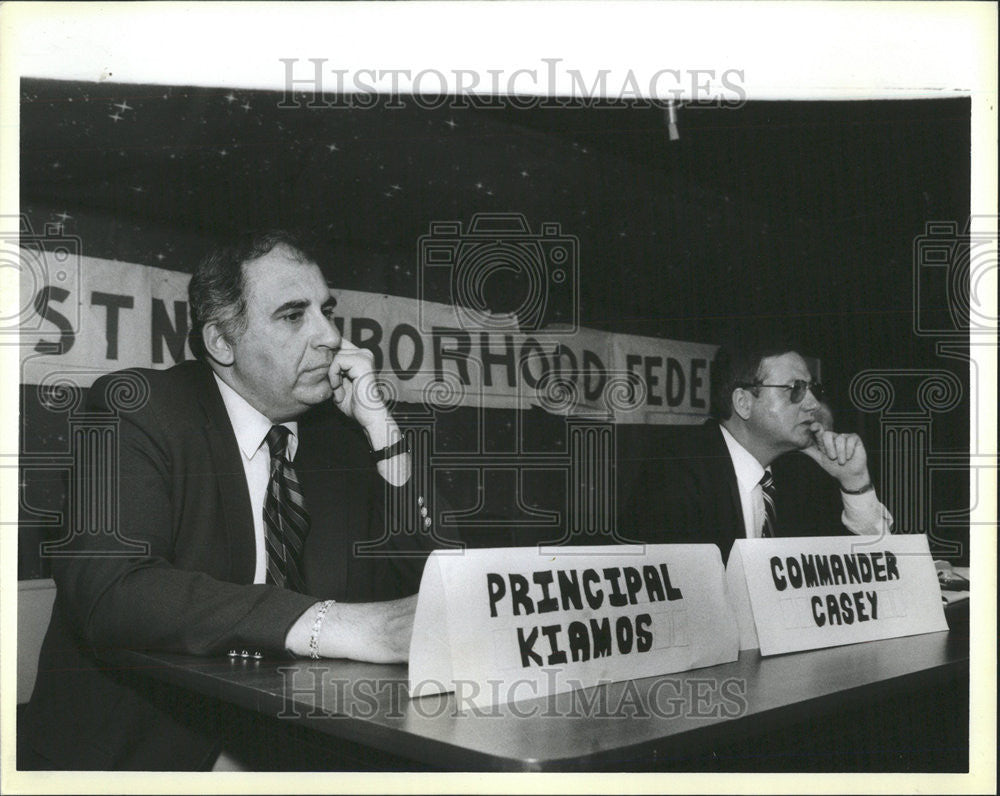 1986 Press Photo Constantine Kiamos,principal of Steinmetz High School - Historic Images