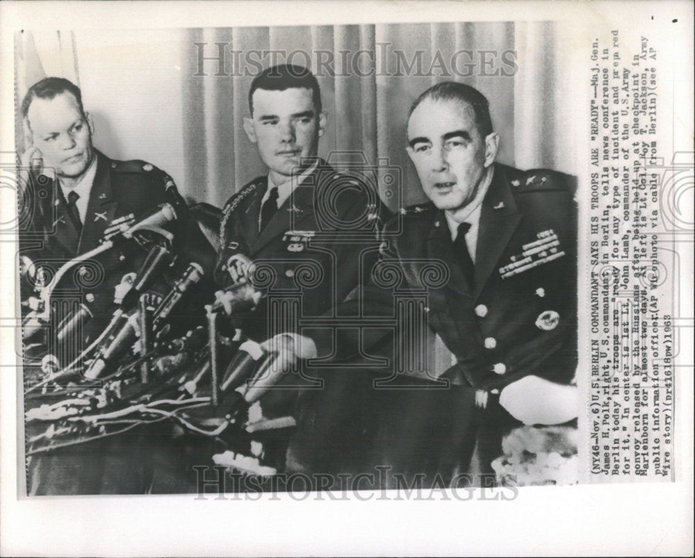 1963 Press Photo US Berlin Commandant James Polk  Berlin - Historic Images