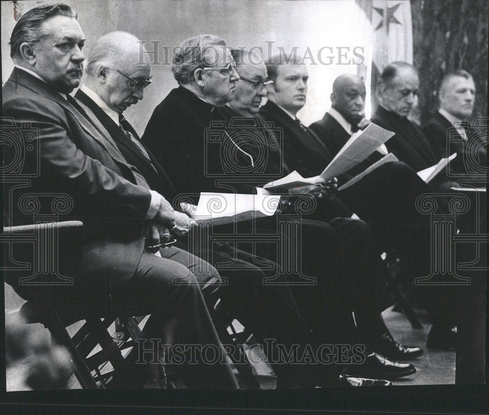 1973 Press Photo Memorial service for former President Lyndon Johnson - Historic Images