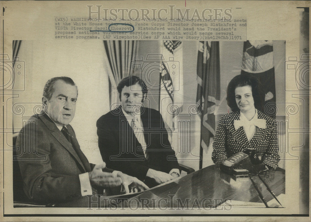 1971 Press Photo President Nixon Plan Volunteer Agency - Historic Images