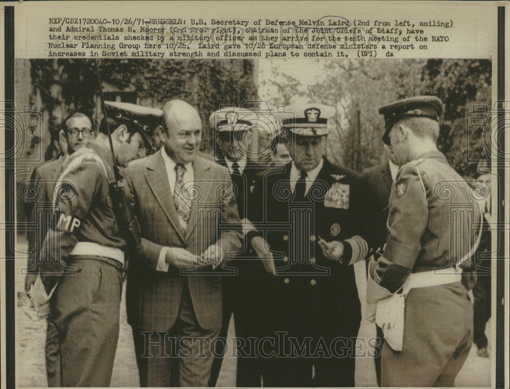 1971 Press Photo US Secretary Defense Melvin Laird Admiral Moorer Chiefs Staff - Historic Images