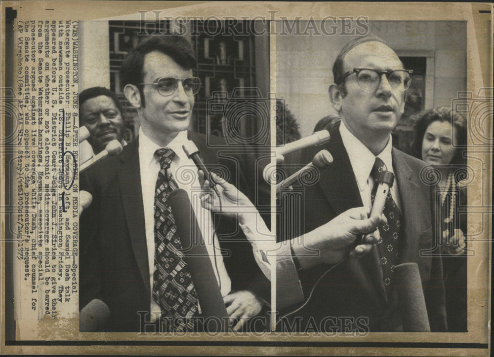 1973 Press Photo Washington Heymann Samuel Dash Philip US Court Watergate - Historic Images