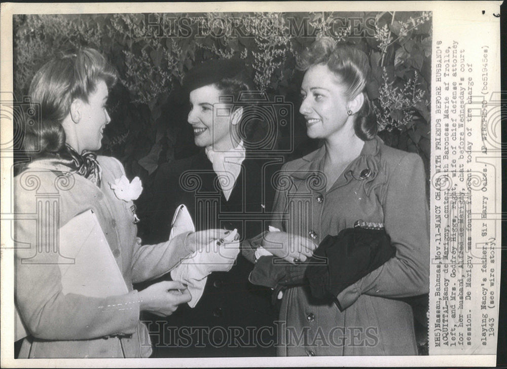 1943 Press Photo Nancy de Marigny Higgs wife chief defense attorney husband - Historic Images