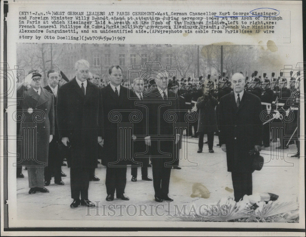 1967 Press Photo West German Chancellor Kurt George Kiesinger - Historic Images