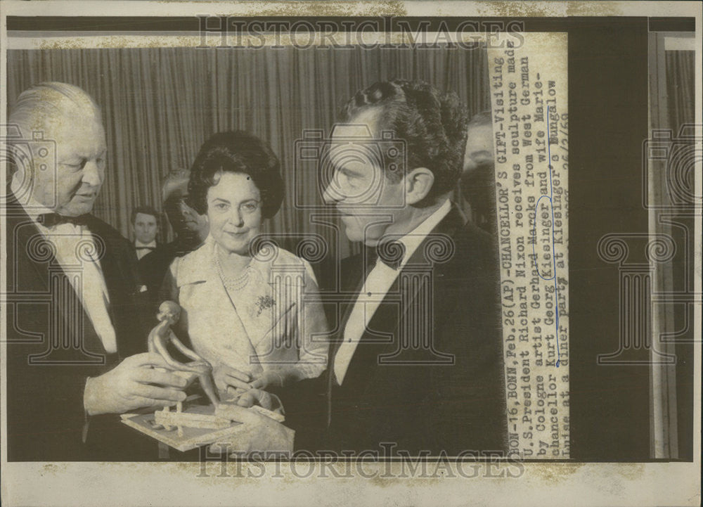 1969 Press Photo President Richard Nixon &amp; Chancellor Kurt Georg Kiesinger - Historic Images