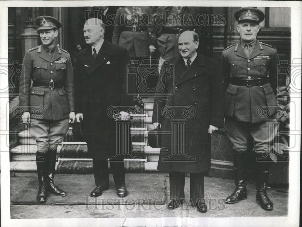 1940 Press Photo George Lebrun France Daladier Viscount Gort British Allies - Historic Images