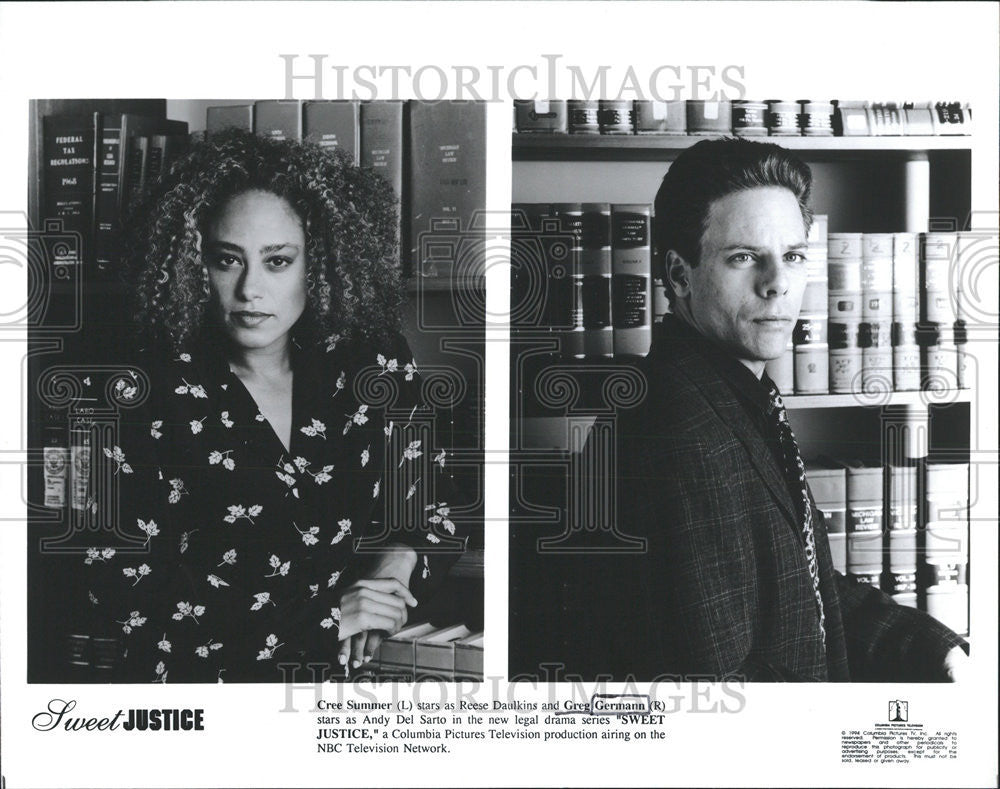 1994 Press Photo Cree Summer Greg Germann Sweet Justice - Historic Images