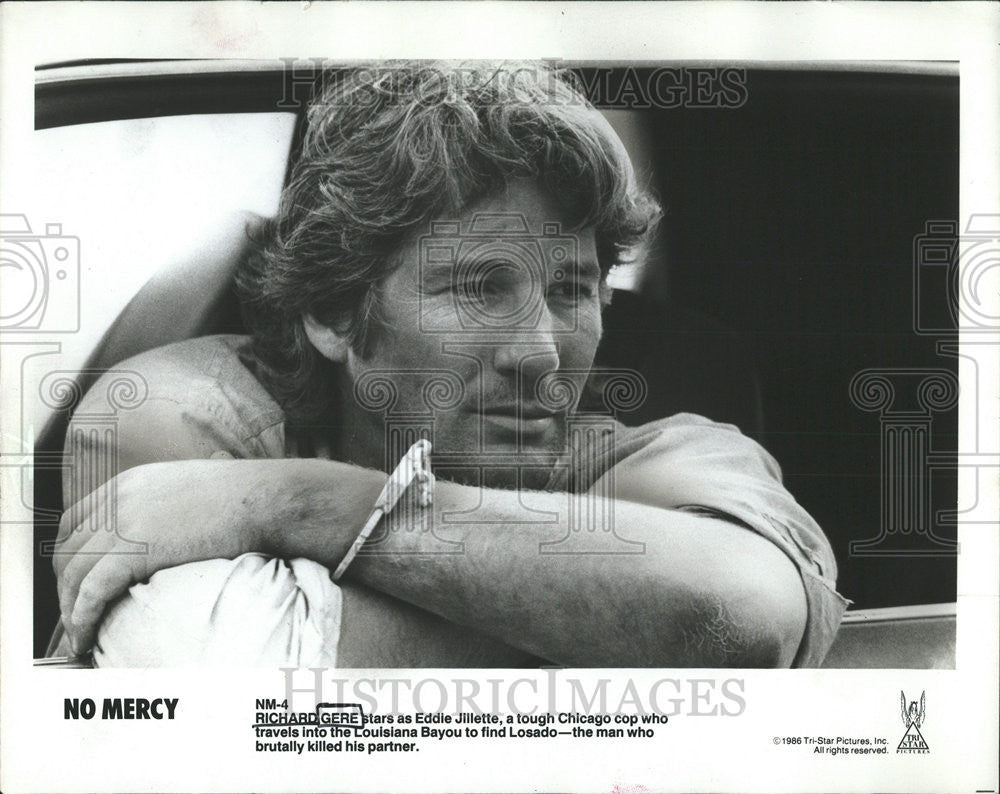 1986 Press Photo Richard Gere Actor Eddie Jillette No Mercy Film - Historic Images