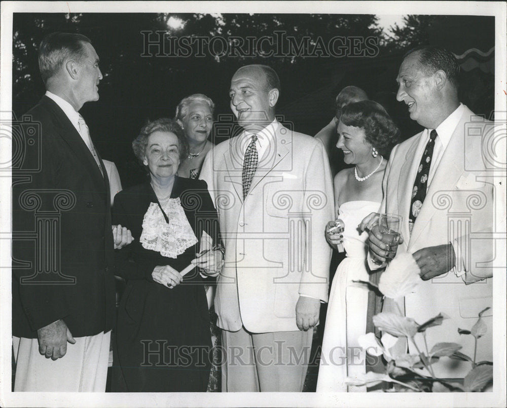 1951 Press Photo Stuart Symington John knight Party Guest James Knight  Pullman - Historic Images