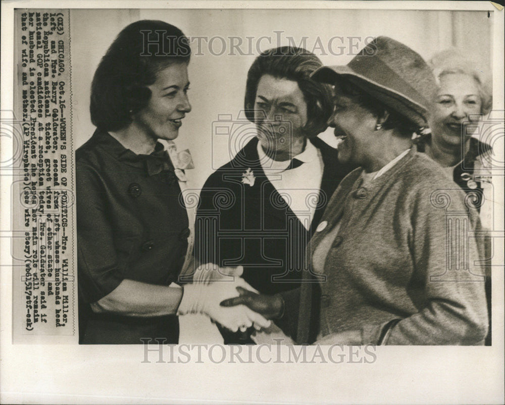 1964 Press Photo Mrs. William Miller Mrs. Barry Goldwater - Historic Images