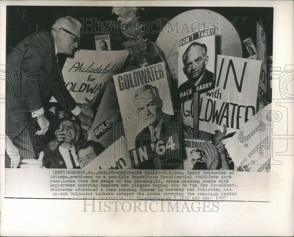 1963 Press Photo Barry Goldwater Arizona Republican President - Historic Images