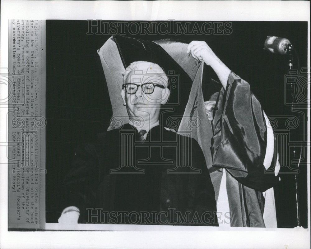 1966 Press Photo United States Ambassador Nations Arthur Goldberg University Law - Historic Images