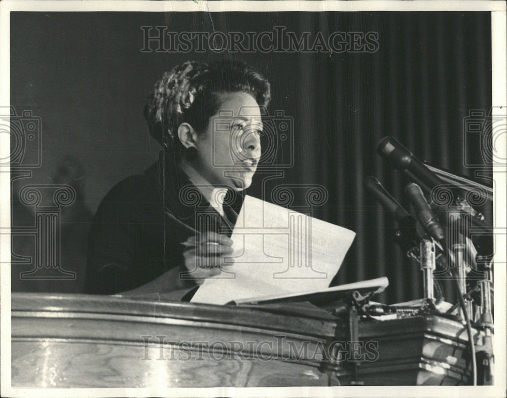 1967 Press Photo Pro Powell Rally Attorney Anna Langford Core Civil Indiana - Historic Images