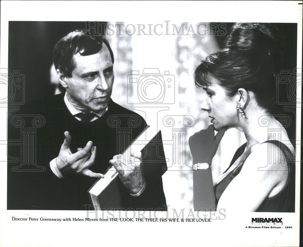 1990 Press Photo Peter Greenaway Director Helen Mirren Actress Cook Thief Wife - Historic Images