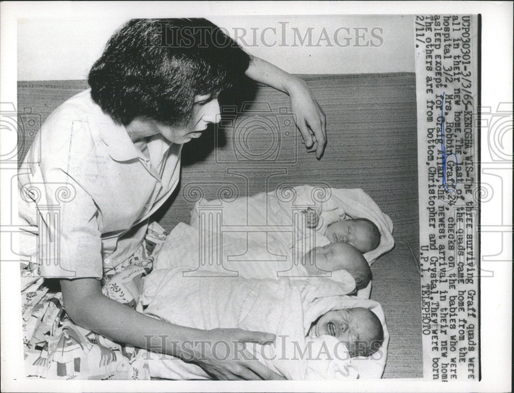 1965 Press Photo Mrs Robbin Surviving Gaff Quad Hospital Crystal Christopher - Historic Images