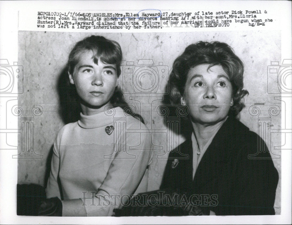 1966 Press Photo Mrs Ellen Hayward, Shown At Divorce Hearing - Historic Images