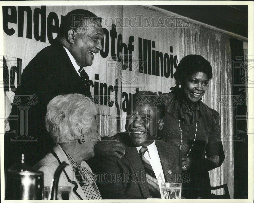 1983 Press Photo Harold Washington Harold Charles Hayes Addie Wyatt Harold - Historic Images