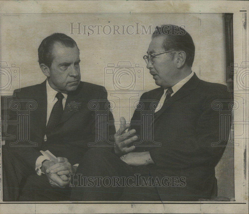 1969 Press Photo President Nixon White House Dr Hayakawa President State College - Historic Images