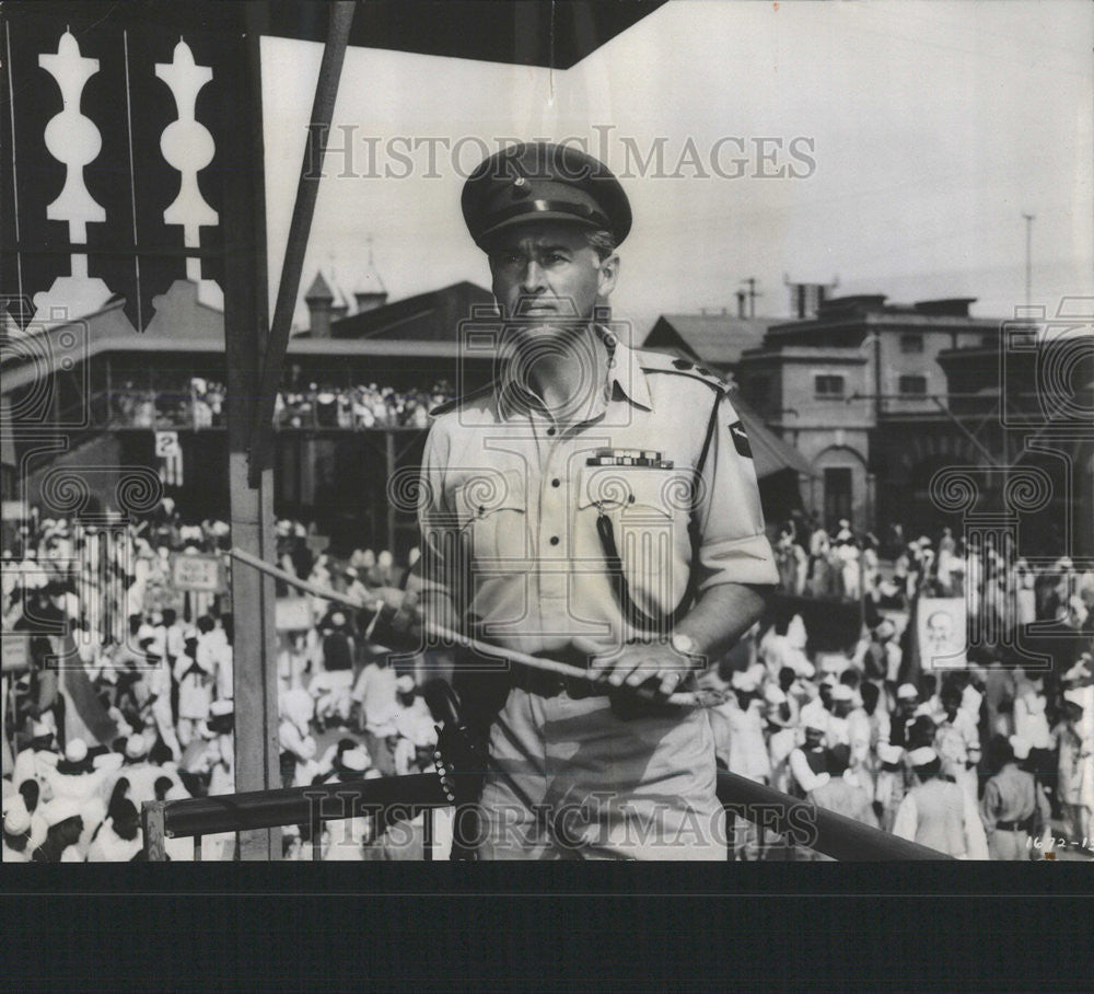 1956 Press Photo Bhowani Junction Stewart Granger British army officer Gardner - Historic Images