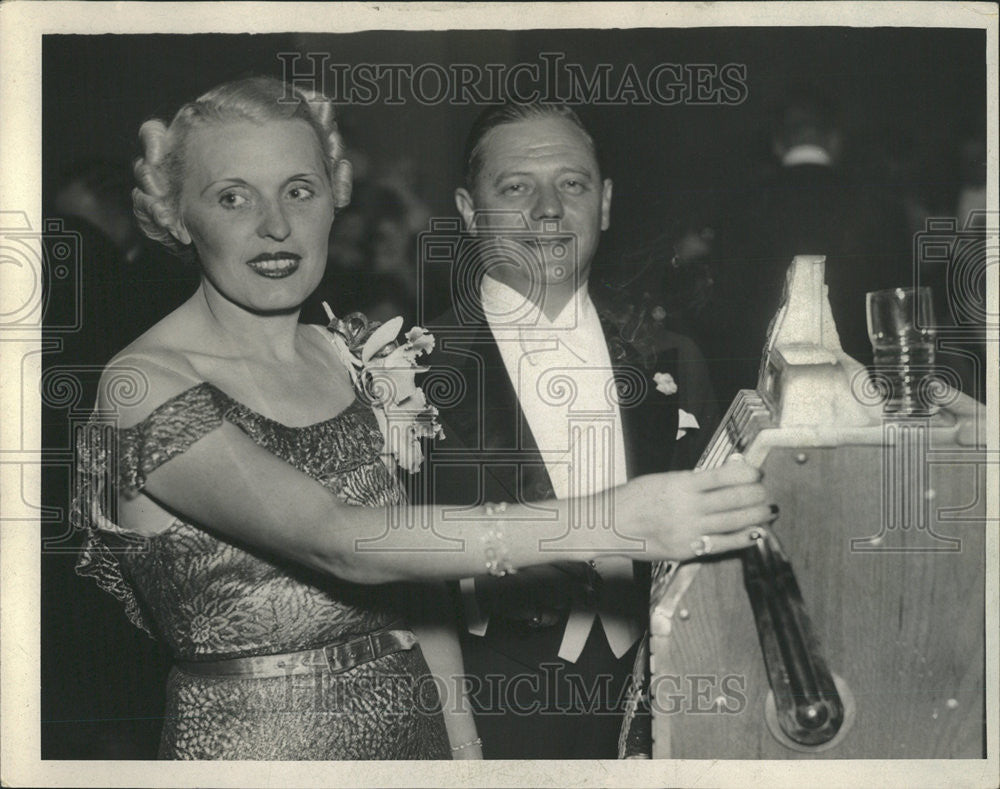 1936 Press Photo Mr and Mrs Edwin Krenn Chicago Socialites - Historic Images