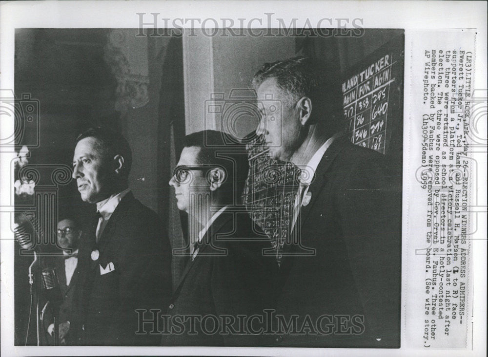 1959 Press Photo Everett Tucker Jr Ted Lamb Russell Matson Russell Election - Historic Images