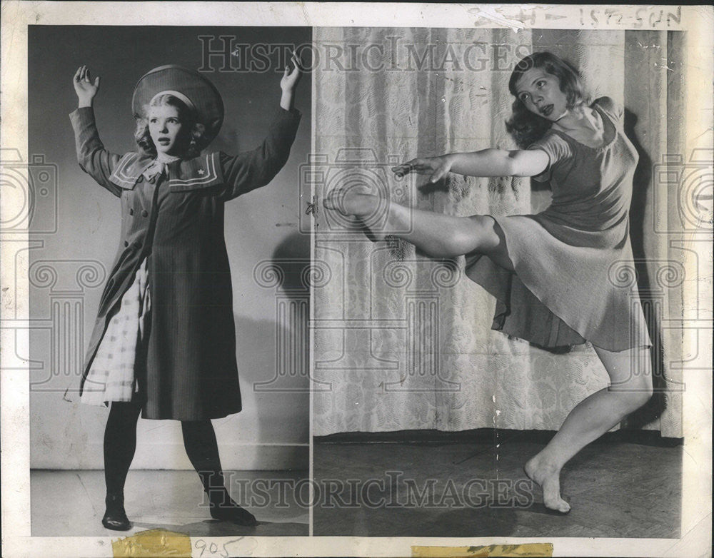 1945 Press Photo Dancer Actress Bambi Linn Carousel Oklahoma - Historic Images