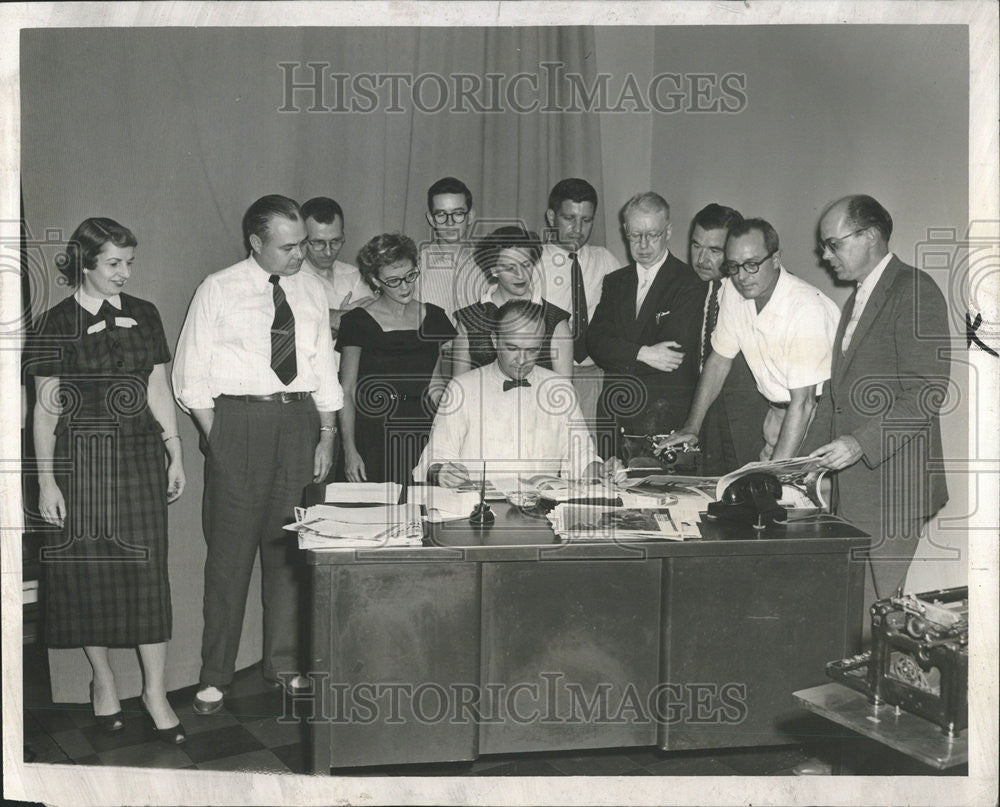 1955 Press Photo Marion Denniston Sid Bulla Walter Wilkie Virginia Wilson Jack - Historic Images