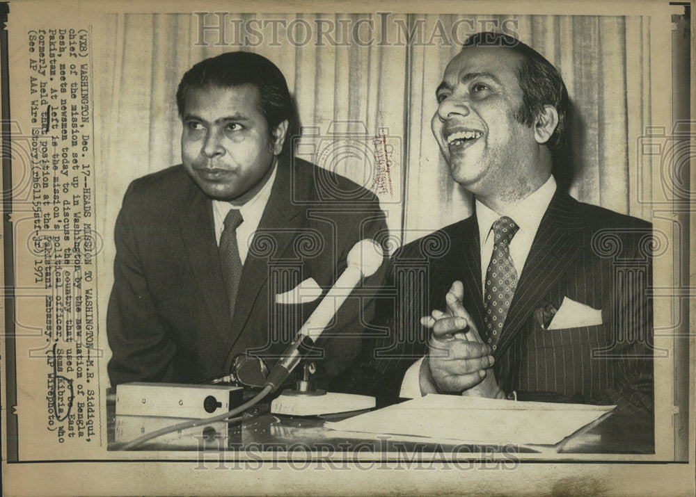 1971 Press Photo Bangladesh Meet Newsmen Siddiqui Washington Mission Siddiqui - Historic Images