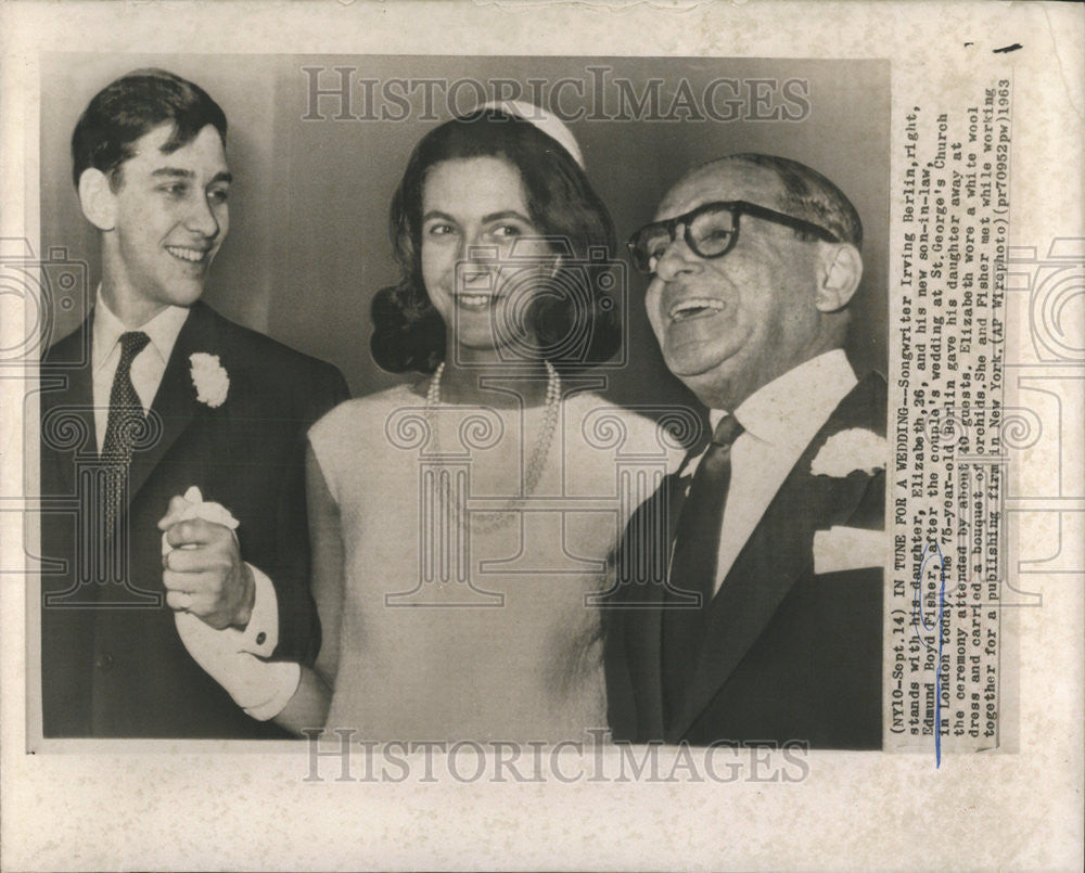 1963 Press Photo Edmund Boyd Fisher Wedding - Historic Images