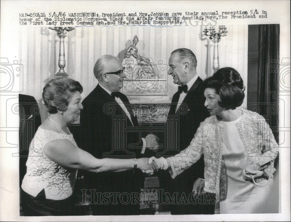 1966 Press Photo German Amb. and Mrs. Heinrich Knappstein - Historic Images