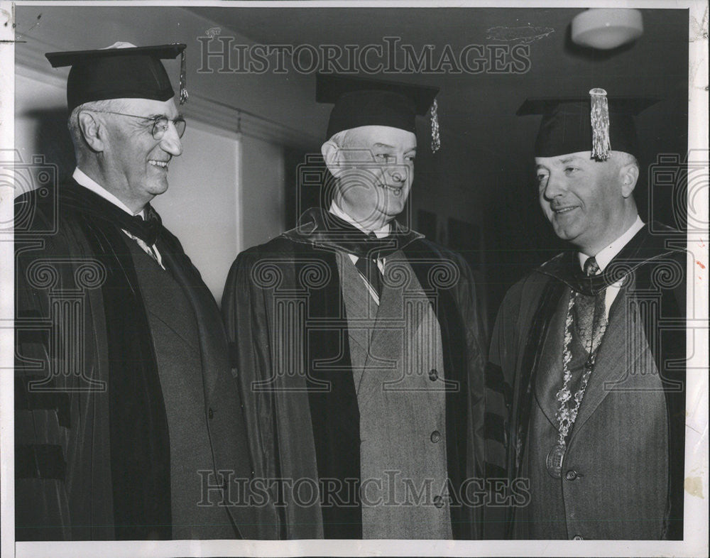 1961 Press Photo John Knight Publisher Daily News Kenneth Burgess Northwestern - Historic Images